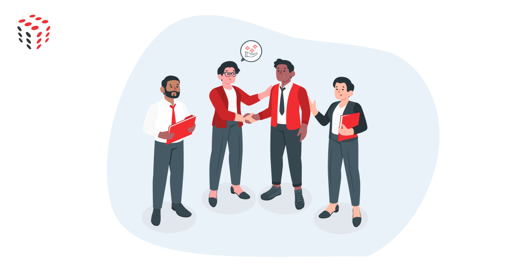 Business professionals collaborating on employee benefits strategy, symbolizing AI-powered benefits and claims management with Renefits for SAP SuccessFactors.